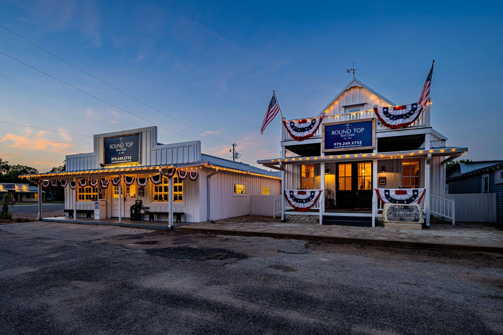 Round Top Real Estate brokerage office, located in Round Top, Texas